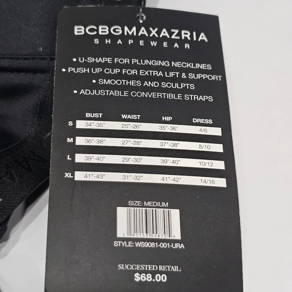 BCBGMAXAZRIA Plunge Push Up Shaping Convertible Bodysuit